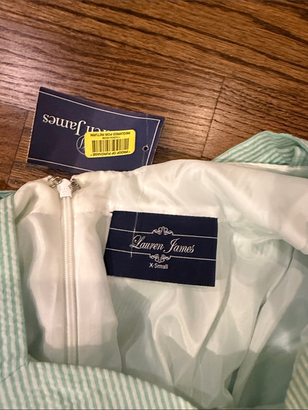 NWT Lauren James Pale Seaform/Mint Green Sweetheart Fit-and-Flare Mini Dress - Picture 7 of 8